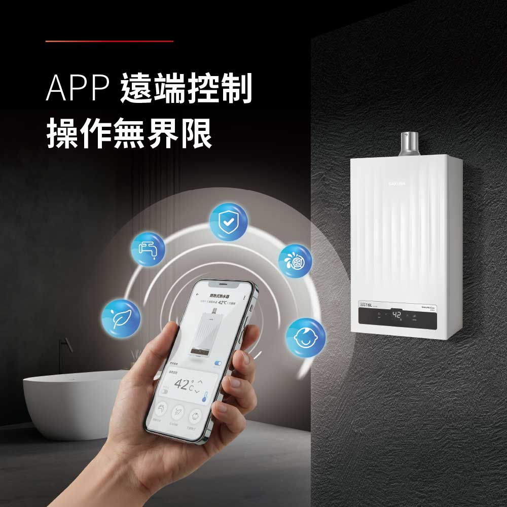 台灣櫻花 AI熱水器 熱水器 瓦斯熱水器 DH1696